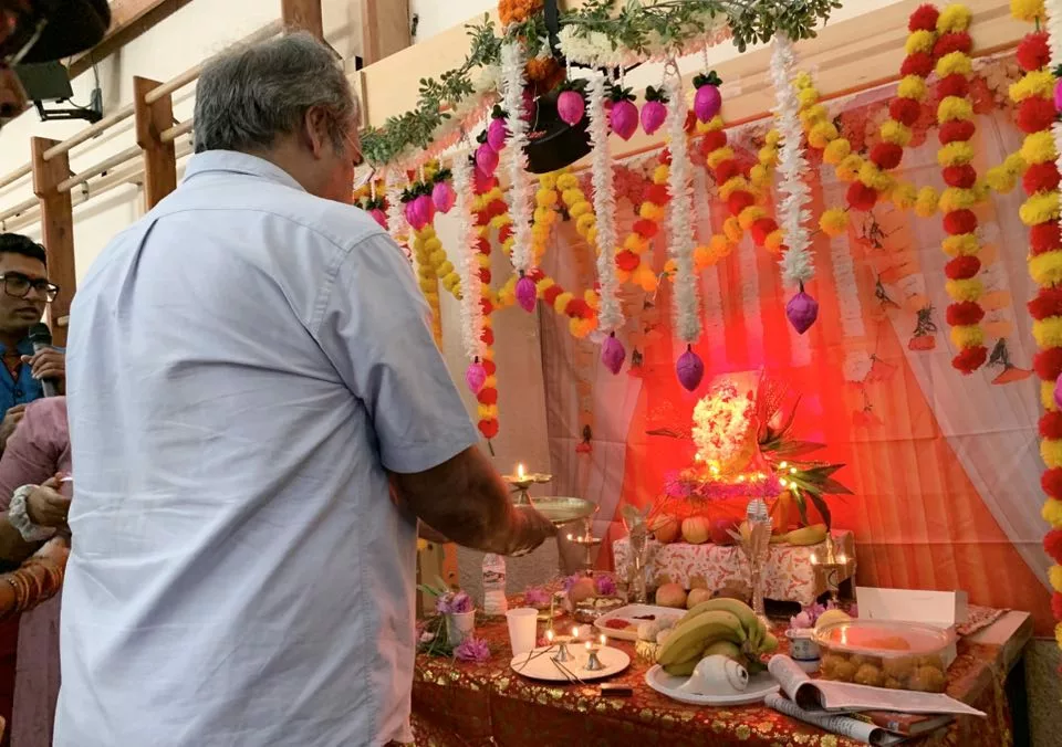 Ganesh Chaturthi puja before starting the performance at tulugu association.